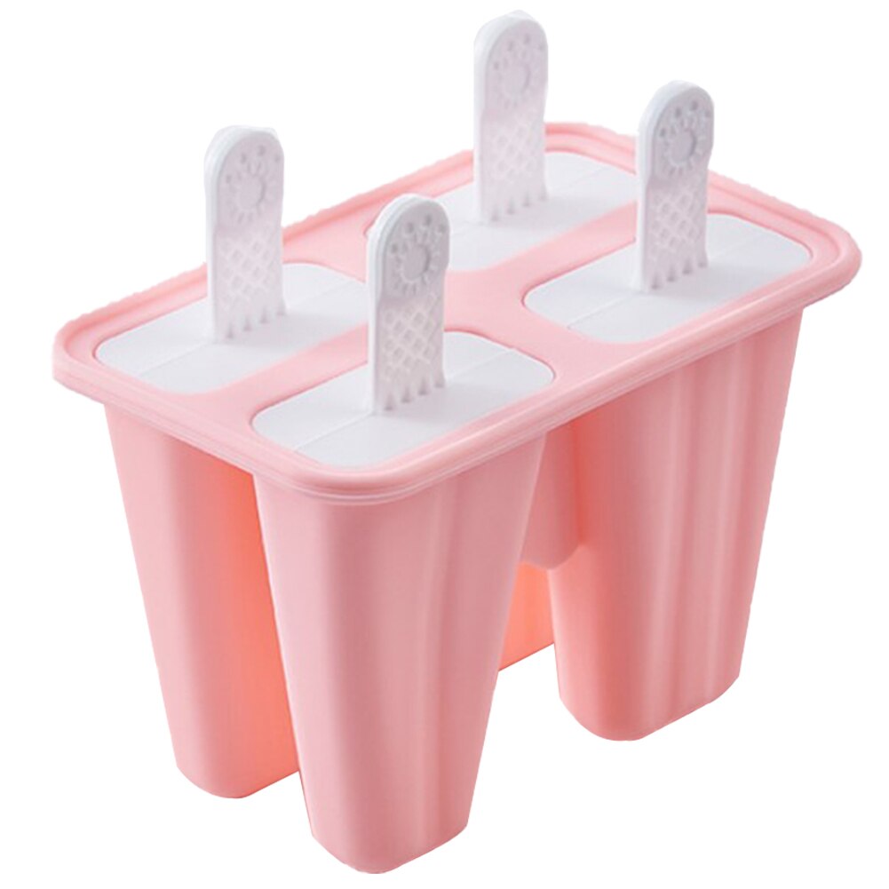 Molde de silicona reutilizable para hacer helados para niños, 4 cavidades, herramientas de bricolaje con embudo y cepillo de limpieza, barra, 3 uds.