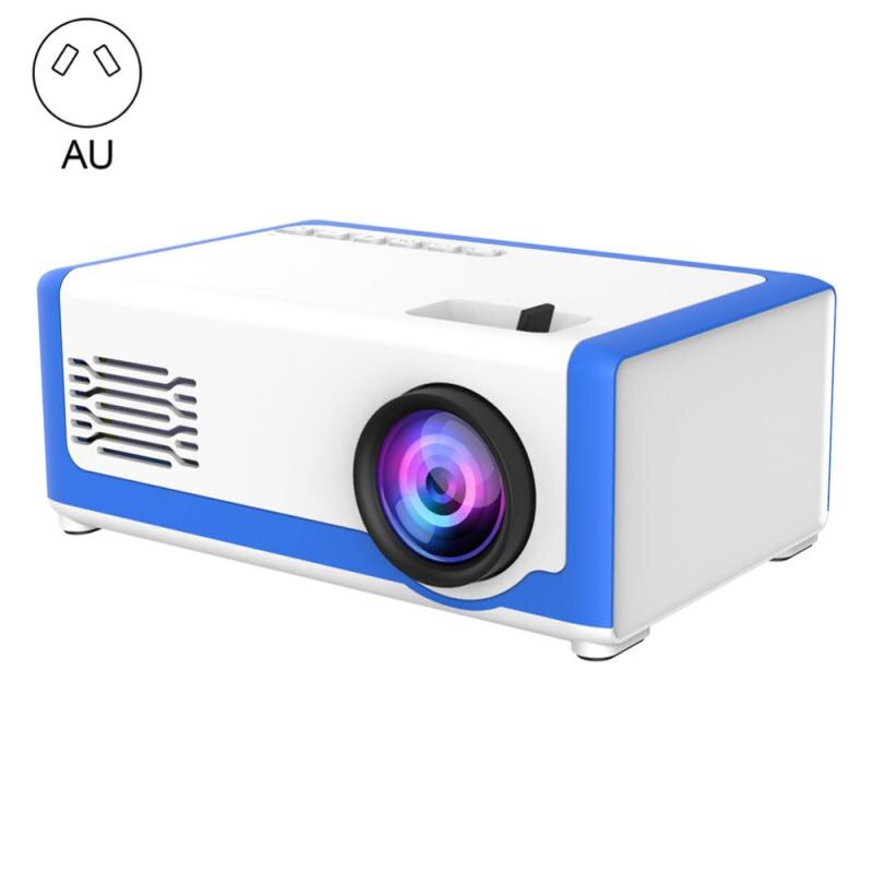 Mini Portable Mobile Phone Video Projector 3D Home Theater Portable Beamer Full HD 1920X1080P Video EU/US/UK/AU Plug Projector: Blue AU