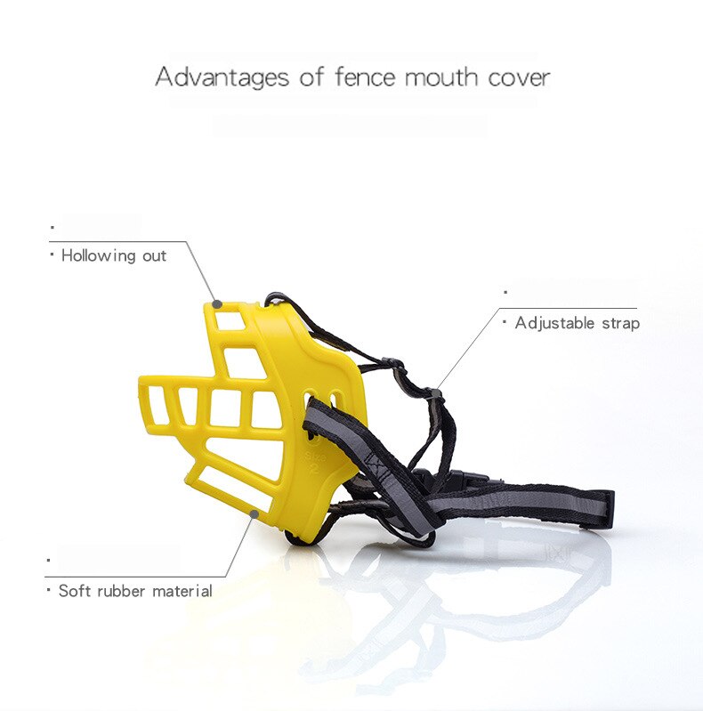 Dog Muzzle Soft Silicone Basket Prevent Barking Biting and Chewing Allow Drinking and Panting Adjustable Reflective Neck Strap