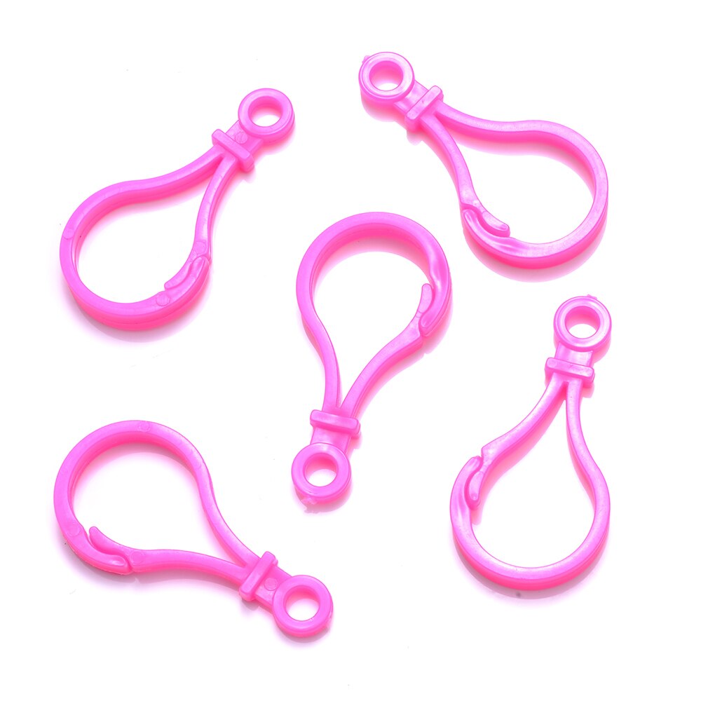 30 sztuk/partia Multicolor plastikowe zapięciem Lobster haki dla DIY ocena biżuteria dokonywanie brelok zapięcie akcesoria dostarcza 25*48mm: rose red
