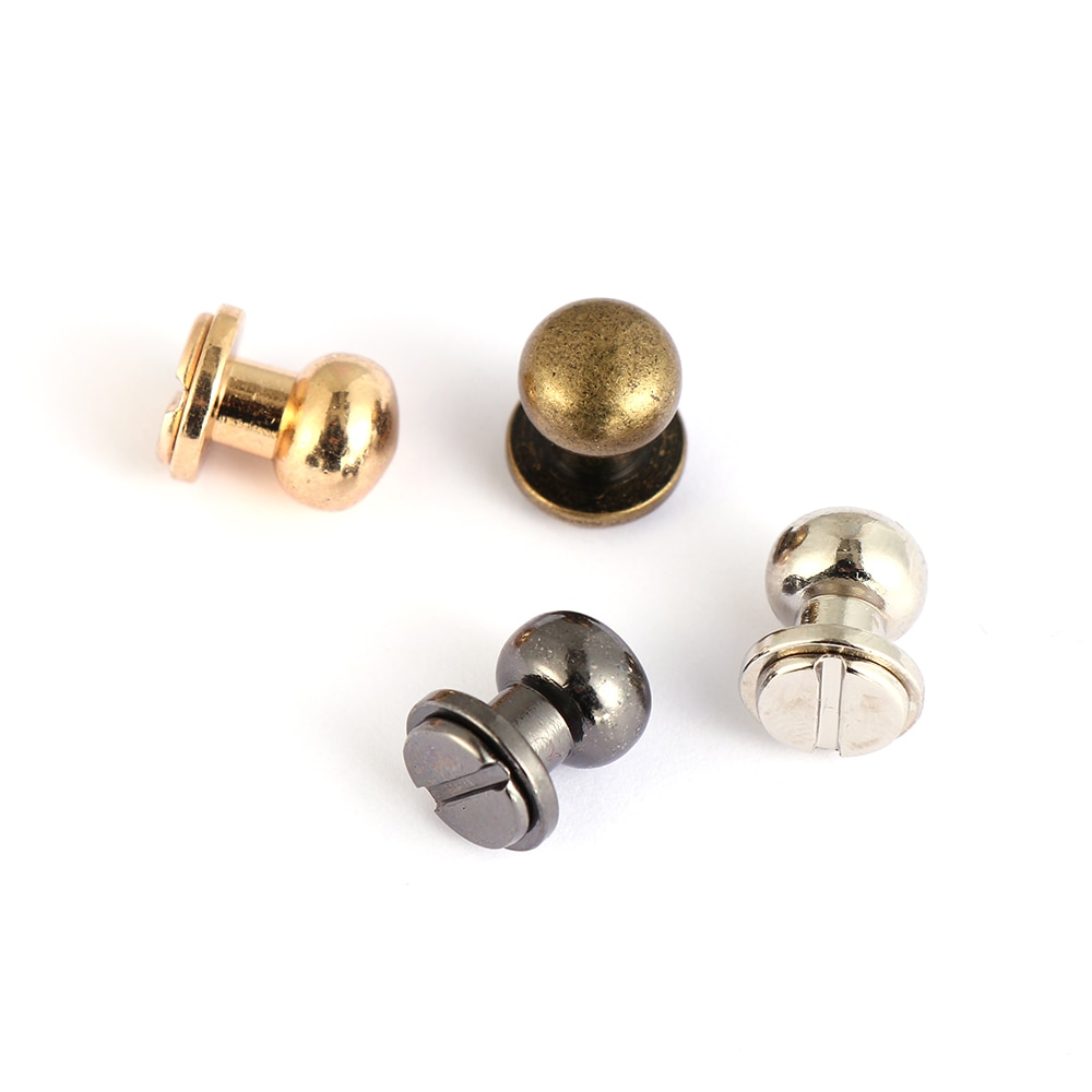 10PCS Monk Head Screws Leather Metal Craft Belt Wallet Solid Brass Nail Rivets Screws Bags Accessories Tacks