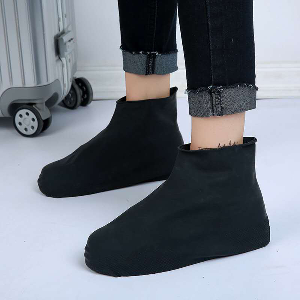 1 paire anti-dérapant Couvre-chaussure Imperméable Réutilisable Pluie Botte Moto Couvre-chaussures