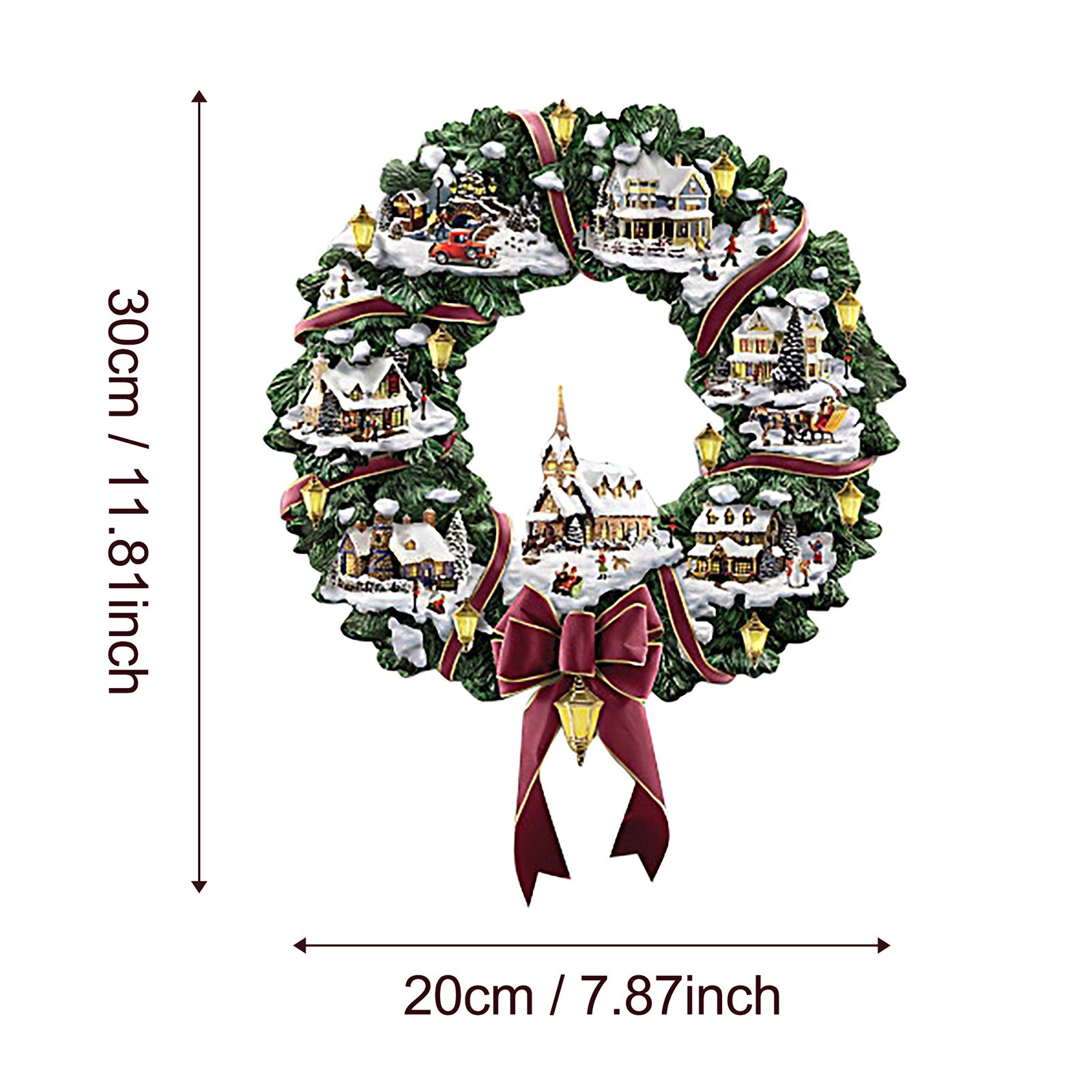 Christmas Village Wreath Decorations Paste Window Paste Stickers Party Year Window Decoration Новогодние Украшения