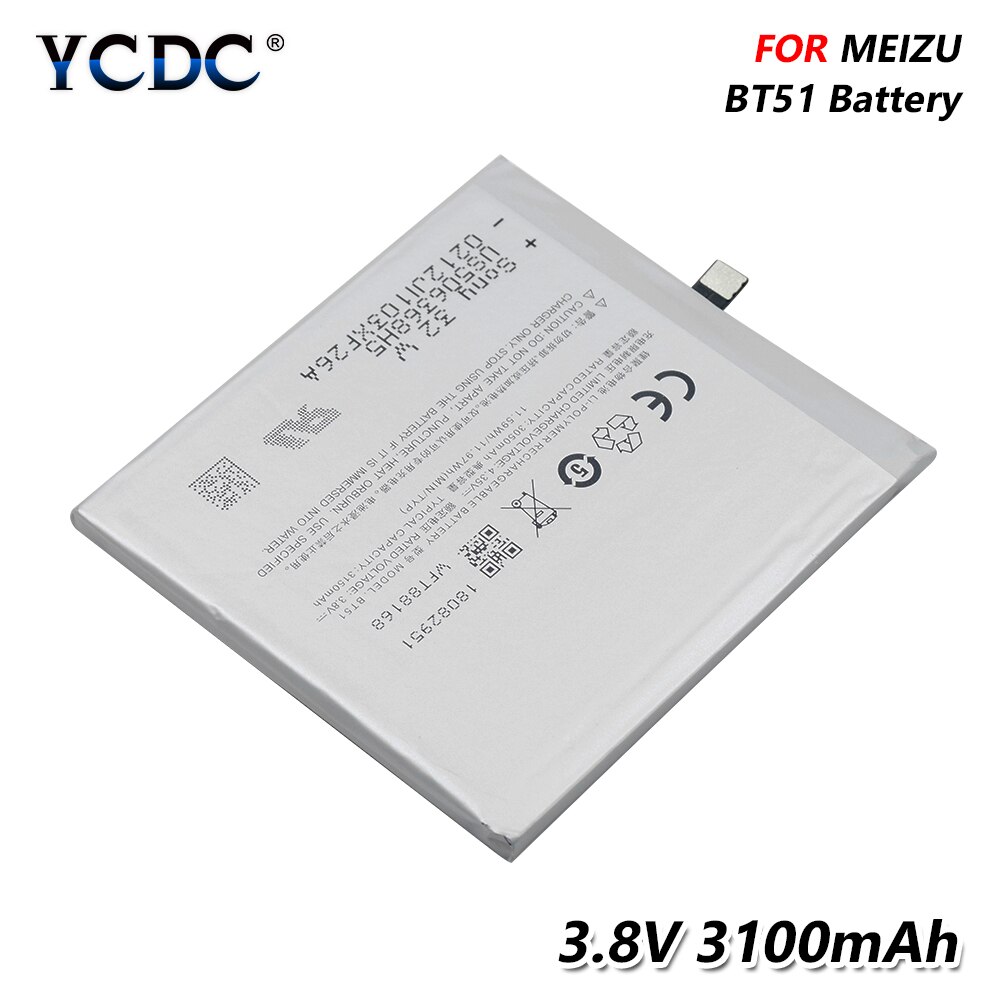 BT51 Mobile Phone Battery Replacement For Meizu MX5 M575M M575U(MX 5) 3.8V 3150mAh BT51 Cellphone Lithium Li-ion Battery Cells