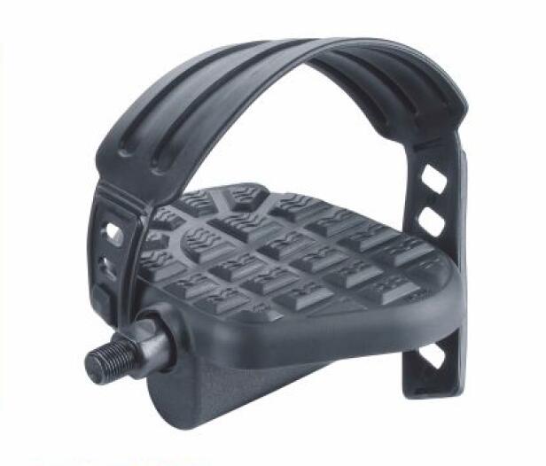 Bike Pedals,Black set with straps "Deluxe" 9/16"and 1/2" with left and right pair, dia 12.7mm and 14.2mm