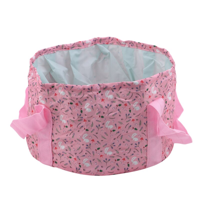 Outdoor Travel Portable Foldable Bubble Basin Camping Washbasin Sink Sink Vegetable Basket Spring Foot Bath Barrel: Pink-S