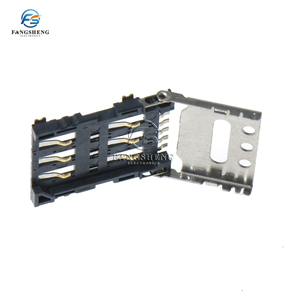 10 pièces de porte-carte NANO EpiCard 1.5H 6P 6PIN, connecteur à rabat, micro fente pour téléphone portable