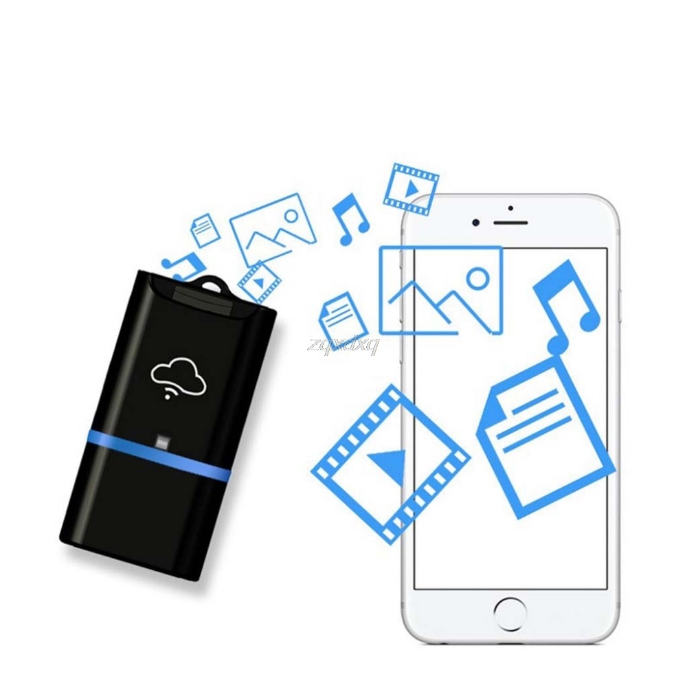 USB Wireless WiFi Storage Flash Driver TF Micro SD Card Reader For iPhone iPad iOS Windows Android Smart Phone PC Whosale