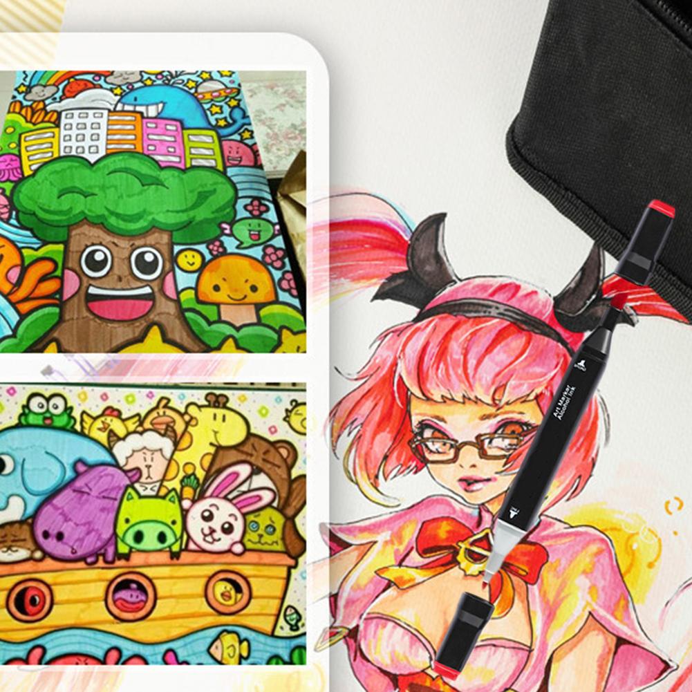 Single Art Markers Brush Pen Sketch Alcohol Based Markers Dual Head Manga Drawing Pens Art Supplies Marker Pen