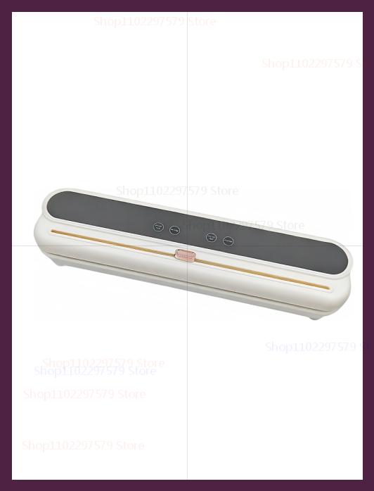 Elektrisk vakuumforsegler til tør/våd mad i hjemmet forseglet emballage til køkkenopbevaring af mad indbygget skærekniv køkkenredskaber: Hvid