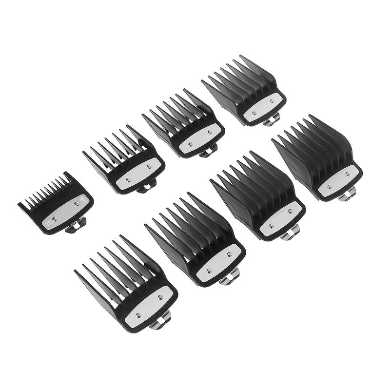 Kemei 8 Uds peine guía de corte negro para Wahl con Clip de Metal #3171-500-1/8 "a 1" conjunto de y completamente