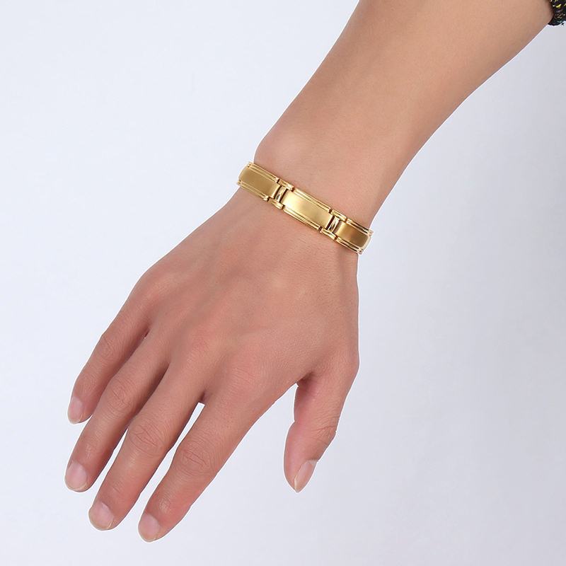 Roestvrij Stalen Armband Germanium Magneet Titanium Stalen Armband Magnetische Sterke Magneet Gouden Sieraden