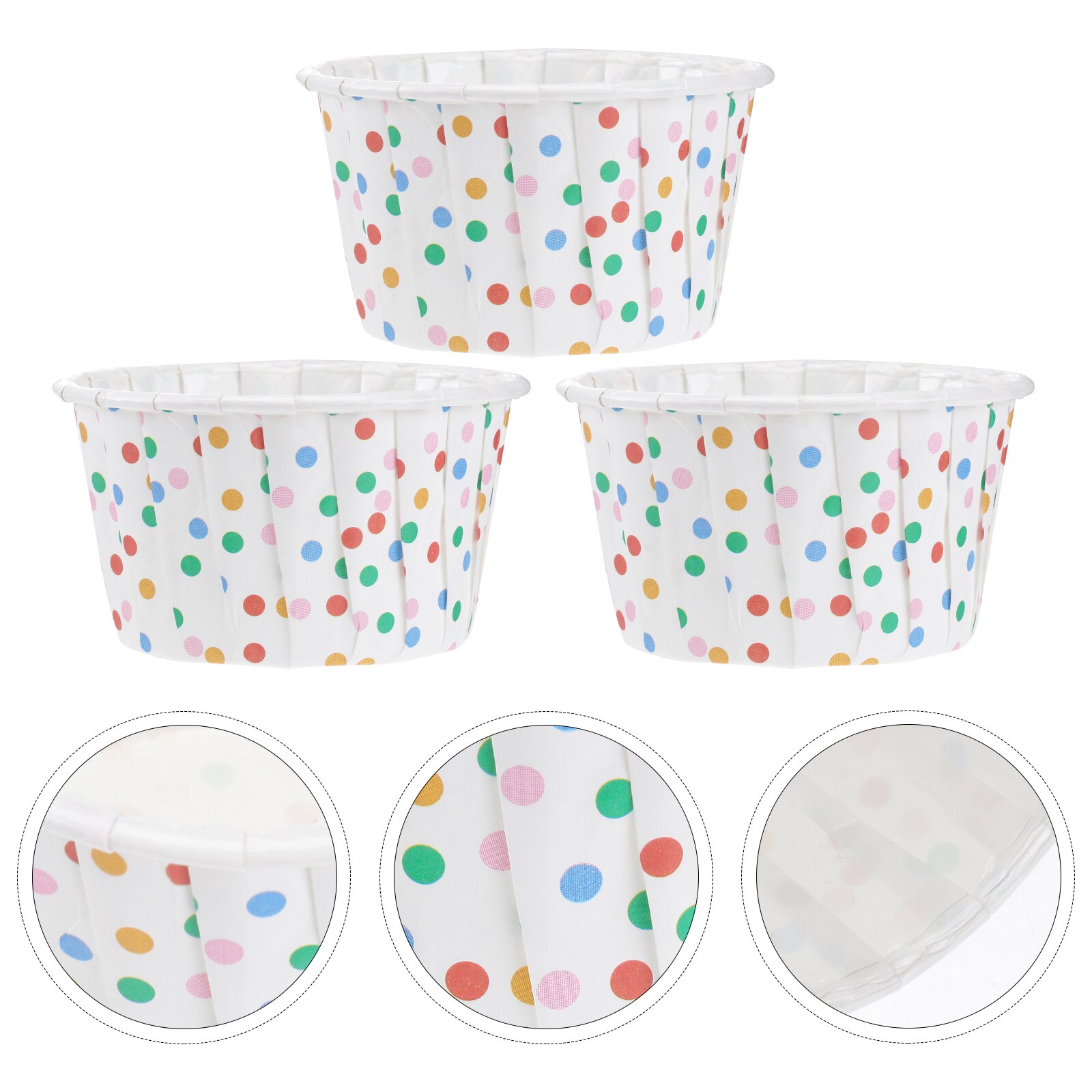 100pcs Paper Ice Cream Cups Disposable Cake Cup Dessert Bowls Party Supplies for Baking Wedding Birthday (Colorful)