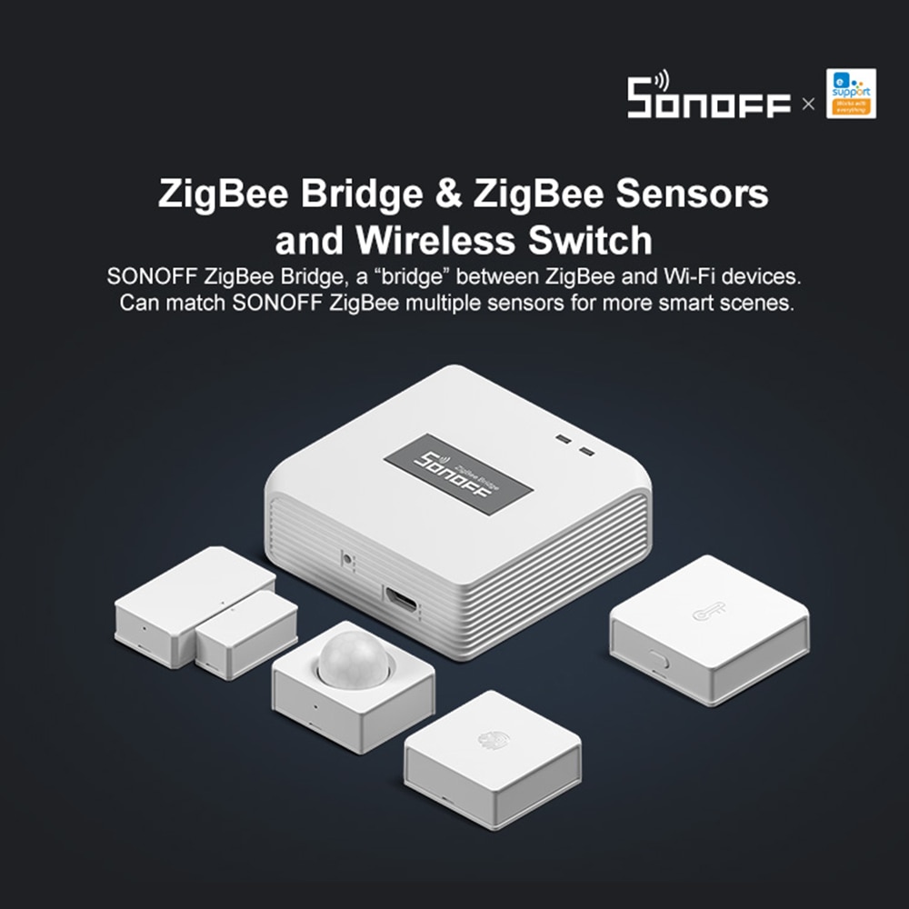 Sonoff zbbridge smart zigbee bridge 3.0 trådløs fjernbetjening smart home stemmestyring kompatibel med alexa google home