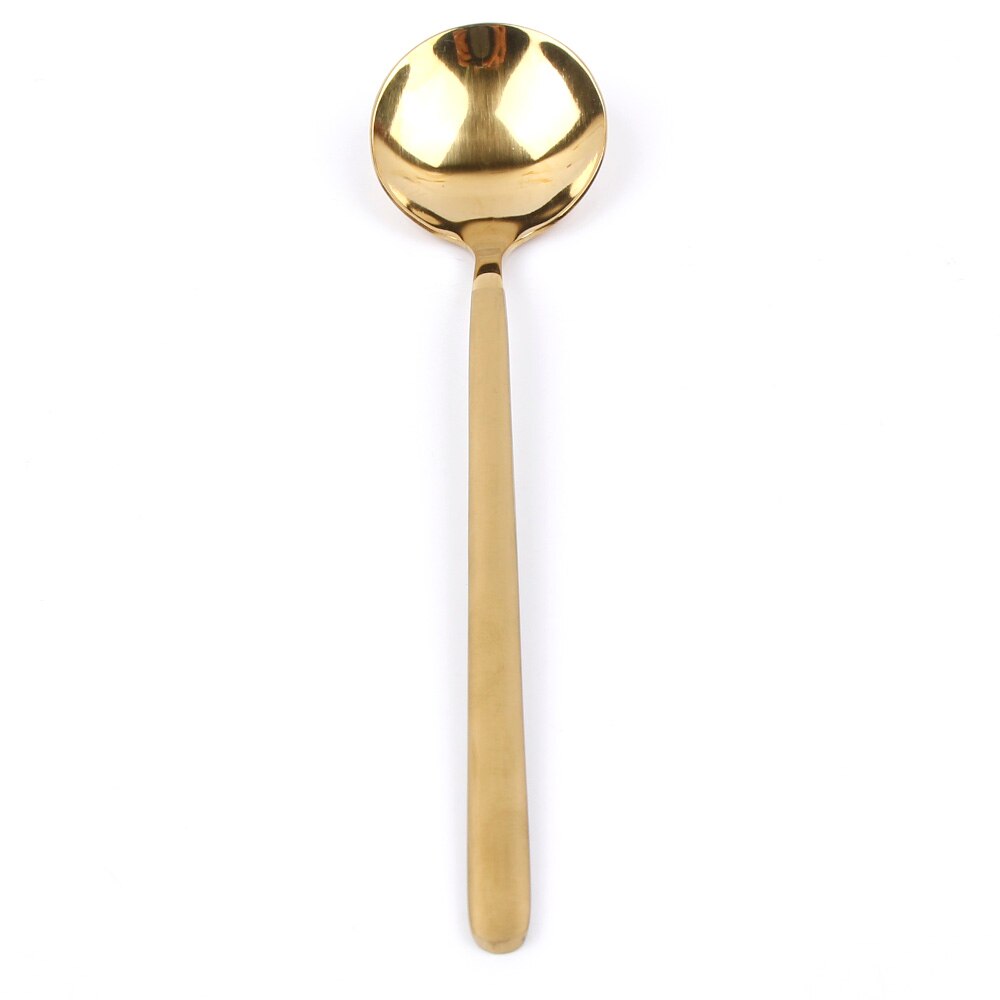 Cuillère à café créative en acier inoxydable 304 | Petites cuillères rondes, cuillère à soupe à dessert, cuillère à thé en métal offre spéciale: gold