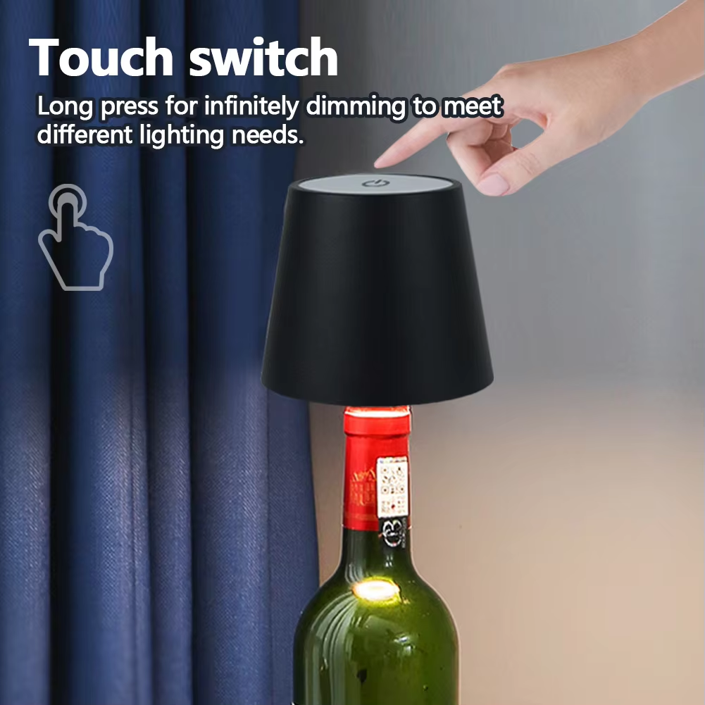 Draadloze wijnflessenlamp Type-C Opladen Aanraakbediening Wijnfleslicht Dimmen LED-tafellamp Bar Cafe Sfeer Nachtlampje