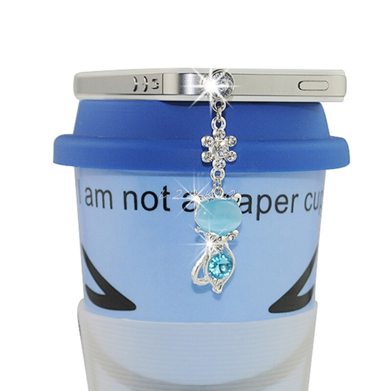 3.5Mm Jack Kat Crystal Dust Anti Earphone Cap Stopper Plug Voor Samsung Iphone 6