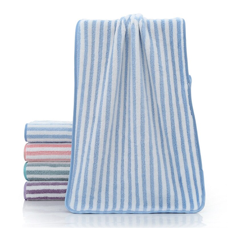 Super Absorbent Stripe Bath Towel Microfiber Soft Hand Face Hair Towel Cleaning Lint-Free Home Striped Shower Towels Bathroom