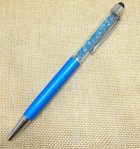 (1Pcs/Sell) Crystal Pen Diamond Pens Stationery Fountain Pen Stylus Touch Pen 11 Colors Oily Black Refill: 7