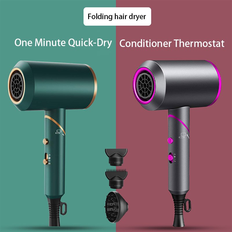En Koude Lucht Föhn Met Verzamelen Nozzle En Diffusing Nozzle Styling Tool Voor Salon En Huishoudelijke Gebruik Opvouwbare handvat