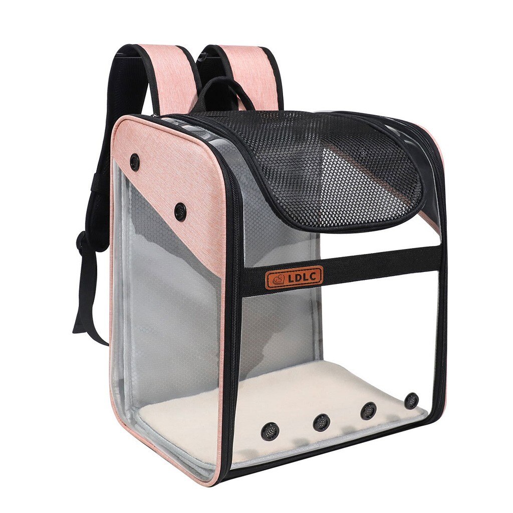 Nueva mochila transparente Visible para mascotas, mochila porta gato, mochila transpirable para viaje al aire libre para perros pequeños y gatos @ 40: Rosa