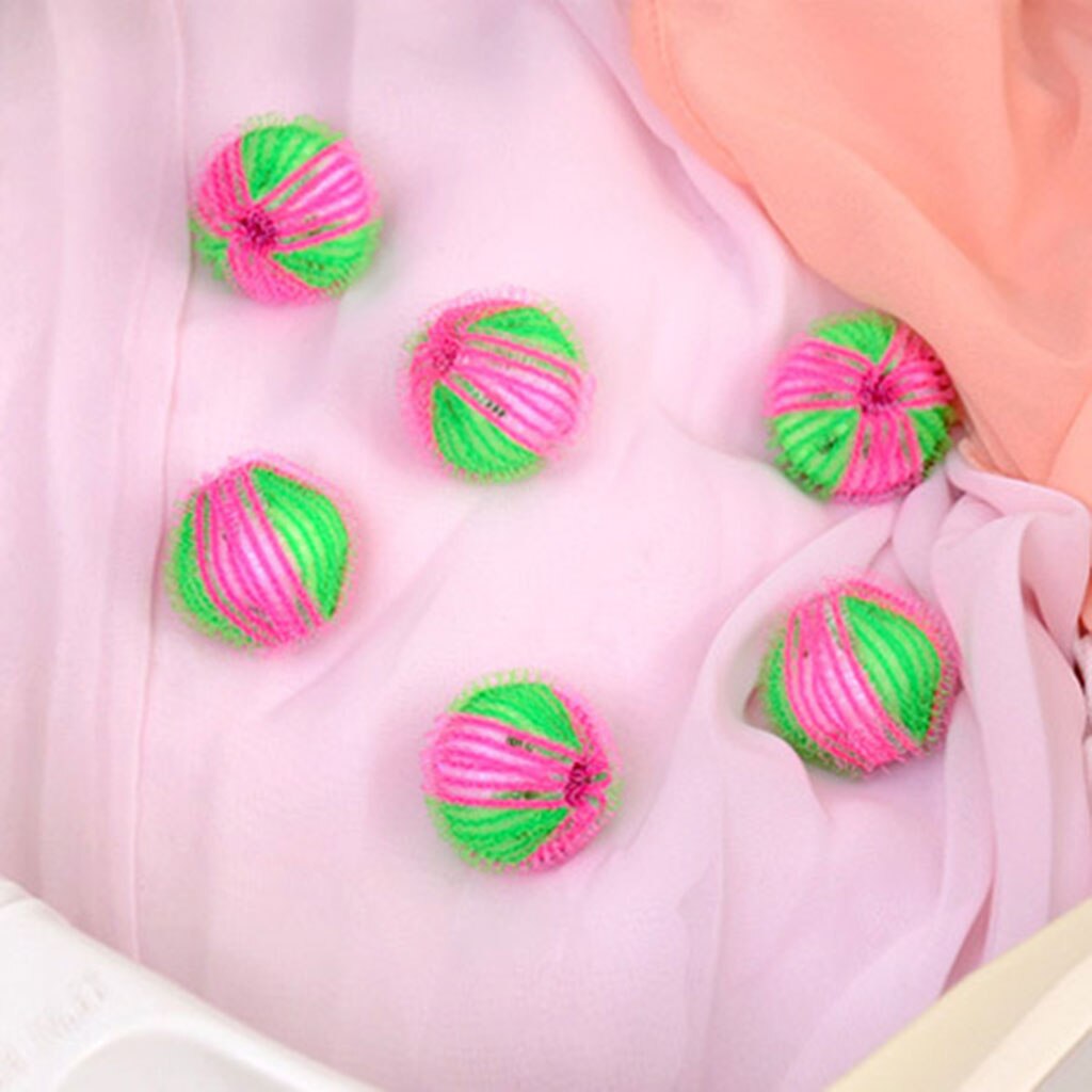 6- pack wasballen, pluisverwijderaars, wasballen, ontharingsballen, plastic wasbal om droogtijd te besparen