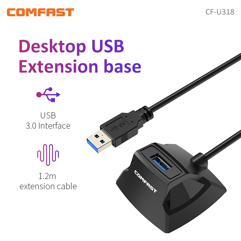 Comfast CF-U318 USB 3.0 cavo di prolunga base cavo di prolunga ad alta velocità da 1.2M per ripetitore ripetitore Extender per adattatore wifi usb