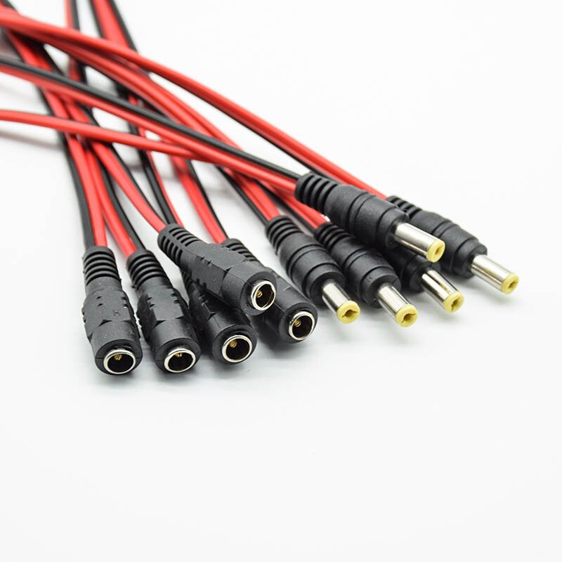 5Pcs Dc Power Man Vrouw Kabel 12V Plug Dc Adapter Kabel Connector Voor Cctv Camera Dc Plug 5.5*2.1Mm 5.5x2.1