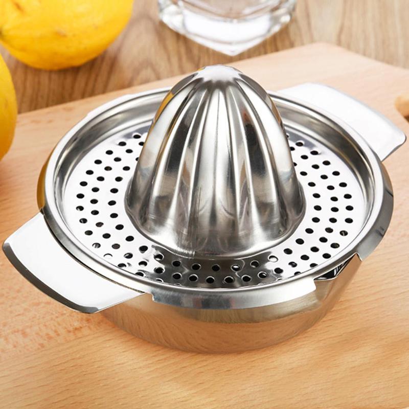 Rostfritt stål manuell apelsinjuicer citron fruktjuice press filter skål