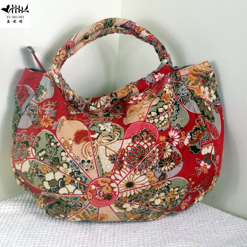 Sac à main en coton pour femmes, Vintage, Hobos, Boho, bohème, Hippie, sac à bandoulière classique à fleurs rouges,