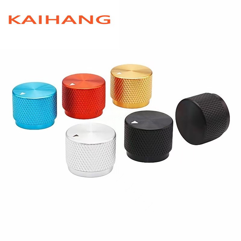 1PCS 20*15.5MM Alle aluminium Gekartelde knop cap Potentiometer Knop Panel bediening knop cap ronde gat 6mm