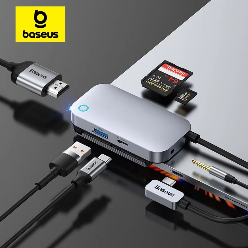 Baseus USB C-splitter voor iPad Pro 11 12,9 HDMI 4K 30Hz USB-poort PD 100W poort SD TF-kaartlezer voor Steam Deck USB 3.0-splitter