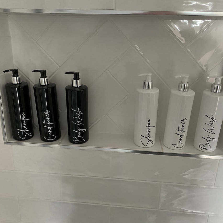 500ml bad flytende såpedispenser gjenbrukbar pumpeflaske sjampo balsam dusjsåpe flaske lotion oppbevaringsbeholder