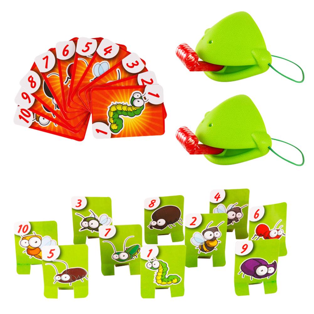 Frog Playing Card Toys Greedy Chameleon Lizard Tongue Out Frog Blowing Dragon Desktop Parent Child Fight