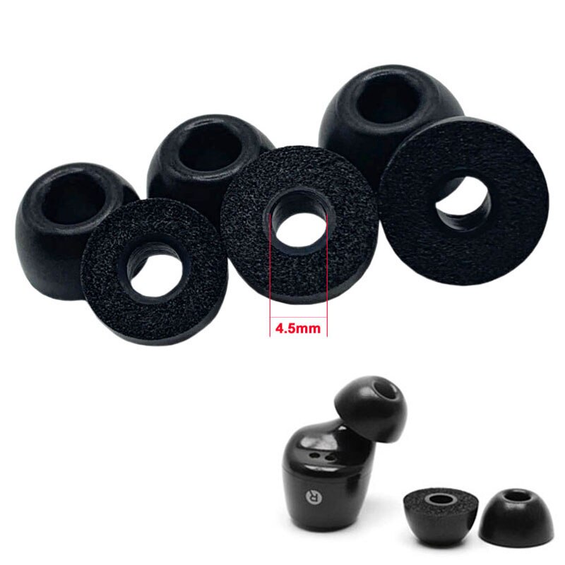 Oreillettes en mousse à mémoire de forme, 18 pièces/9 paires, 4.5mm, pour écouteurs sans fil Bluetooth TWS, manchon C antidérapant