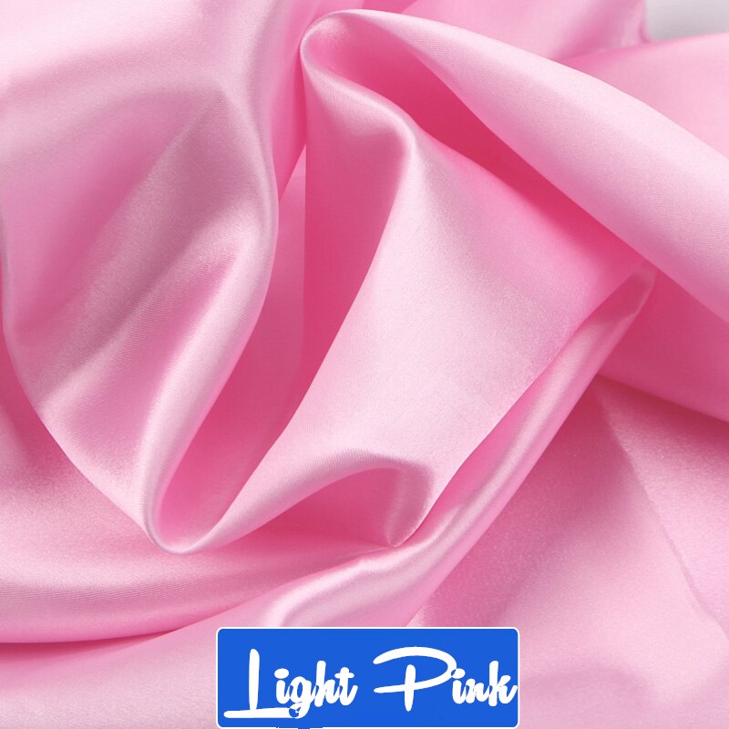 100cm*150cm 16Colors Silks and Satins Fabric Satin Color Butyl Silk Box Lining Lieb Shiny fabrics Clothing Sewing Plain: Light Pink