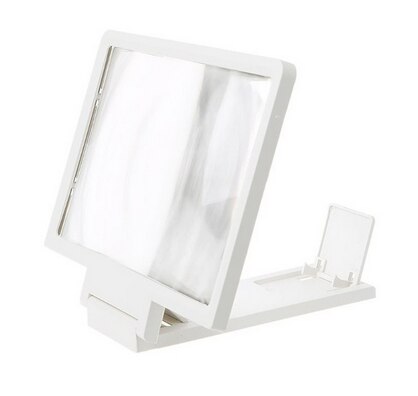 3D Screen Amplifier Mobile Phone Magnifying Glass HD Stand For Video Folding Screen Enlarged Eyes Protection Holder: White