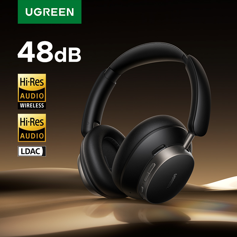 UGREEN Studio Pro 48dB ANC słuchawki bezprzewodowe nauszne słuchawki Bluetooth aktywne tłumienie szumów Hi-Res LDAC 120h czas odtwarzania