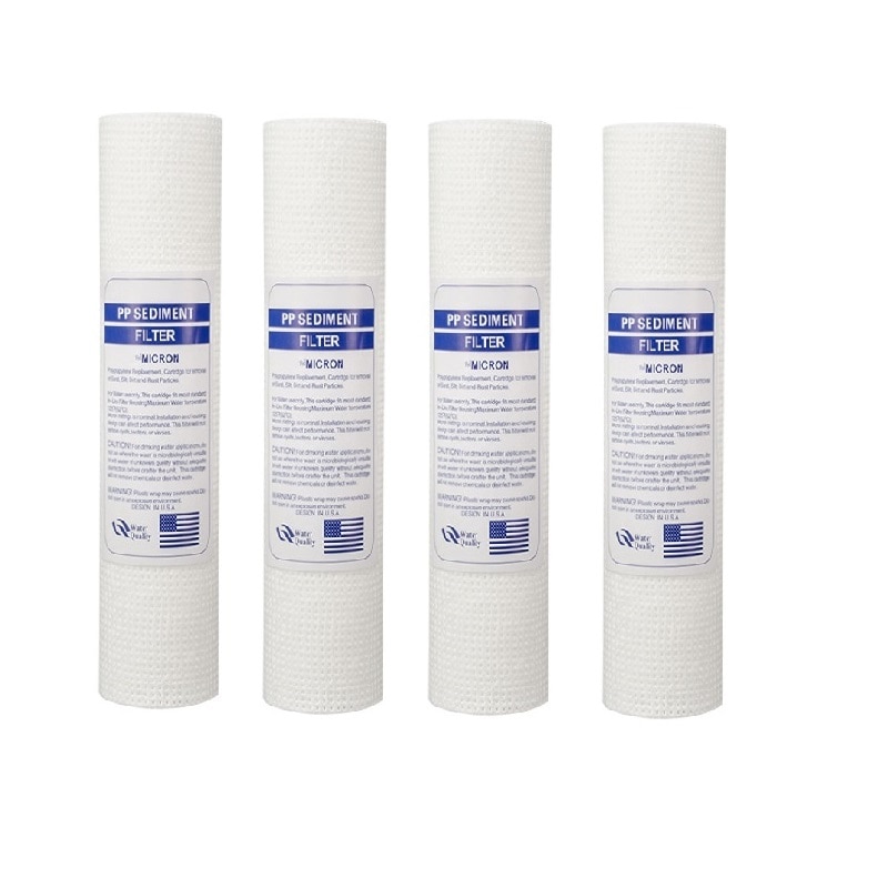 4pcs PP Cotton Filter Water Filter Water Purifier 10 Inch 1 Micron Sediment Water Filter Cartridge System Reverse Osmosis