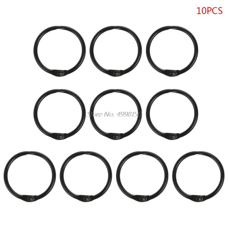 Anillas de Metal para encuadernar hojas sueltas, aros para libros, álbumes DIY, suministros de oficina y escuela, manualidades, , 10 Uds.: BK