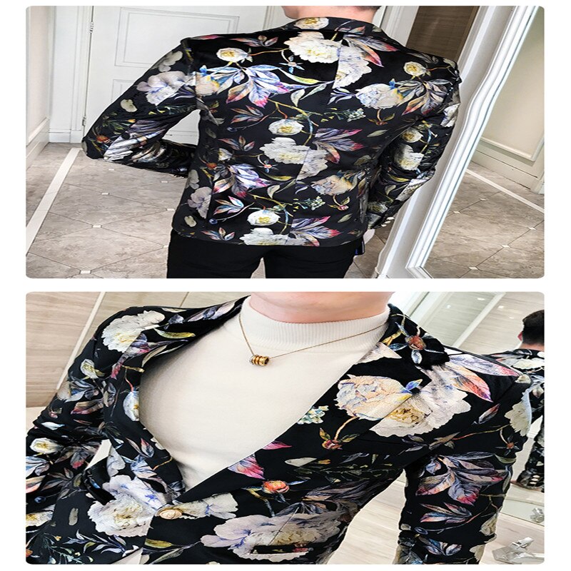 Veste de pour hommes, manteau, vêtements de printemps, costume d'affaires imprimé, tenue de marié, loisirs, , M-3XL
