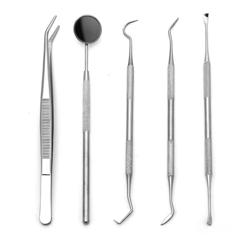 Ferramentas de aço inoxidável dentista dental espelho cabeça dupla sonda dental conjunto ferramenta limpeza do dente conjunto cuidados