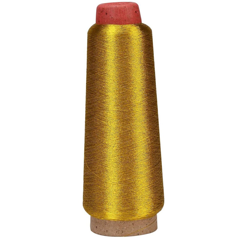 1Pc Gold/Silver 3000M Cross Stitch Metal Thread Polyester Thread for Hand-woven Embroidery DIY Sewing Thread: Gold