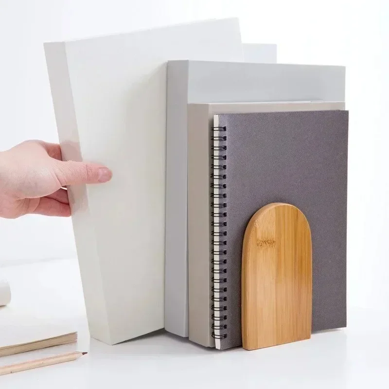 Handige houten ijzeren boekensteunplank Desktop boekensteunhouder Benodigdheden Accessoire Briefpapier Boekensteunen voor tijdschrift Eenvoudige stijl