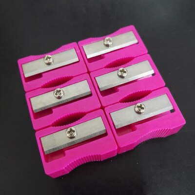 3pc Pencil sharpener single hole plastic cutter knife learning school stationery random color