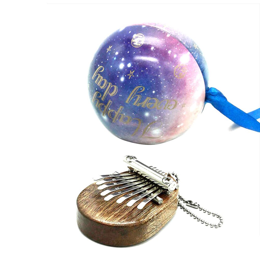 8 teclas Kalimba Mini Kalimba portátil pulgar Piano dedo percusión teclado bolsillo Kalimba con colgante de vacaciones para niños: A