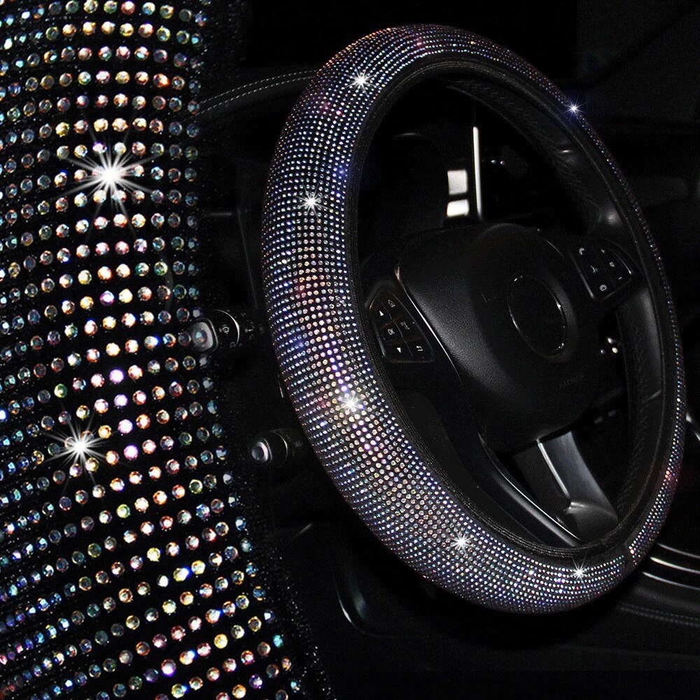 All Season Bling Steering Wheel Cover Protector Anti-slip Universal Size Fit 15inch /38cm Diameter