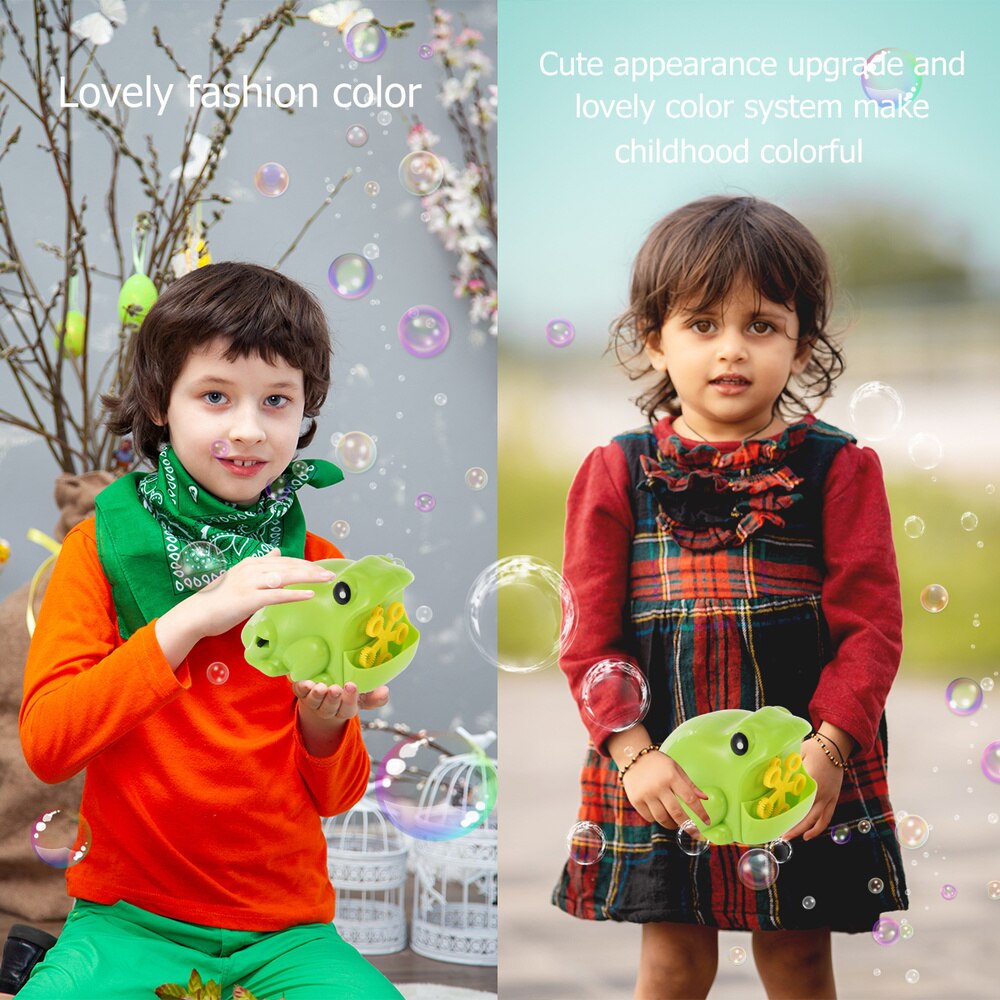 Funny Frog Bubble Machine Cute Animal Shape Automative Bubble Maker Toys Without Bubble Liquid