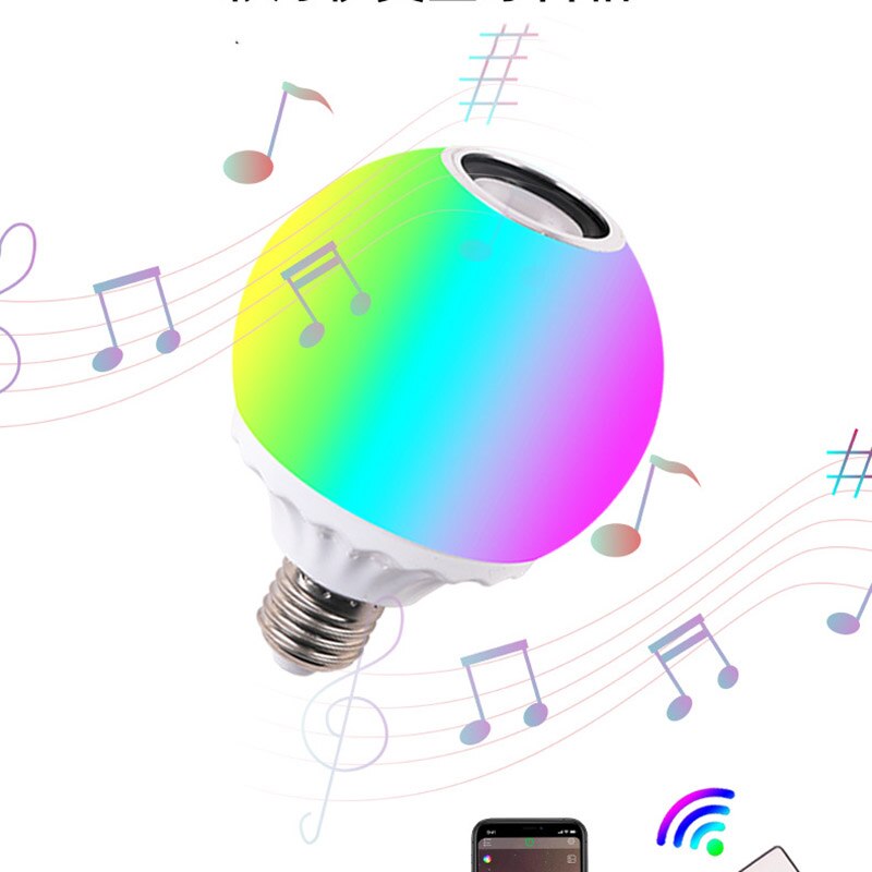 E27 Bluetooth Lautsprecher Globus Musik LED-lampe Lampe Hause KTV Schlafzimmer Drahtlose APP Kontrolle Dimmbare RGB Weiß Glühbirnen 110V 220V