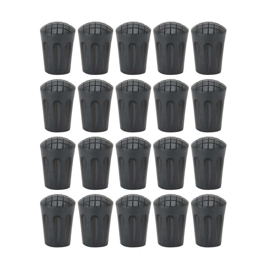 20pcs Replacement Reinforced Cane Tips Outdoor Anti-Slip Walking Cane Tip with Metal Gasket Walking Cane Tip